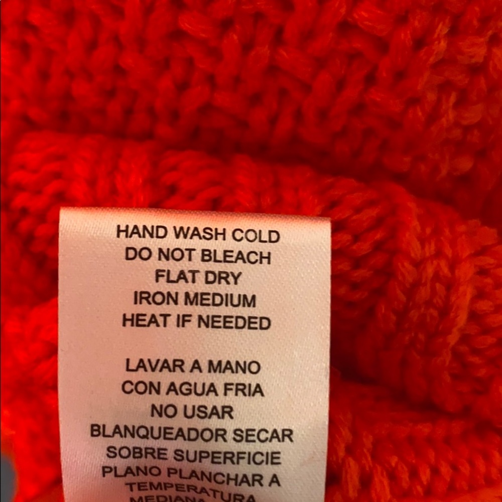 One A Mixed Knit Crew Neck Sweater Riot Orange - Picture 7 of 10